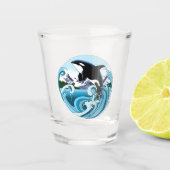 Orka Killer Whale Blue Ocean Shot Glas (Voorkant)