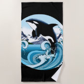 Orka Killer Whale Blue Ocean Strandlaken (Voorkant)