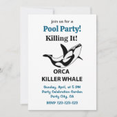 Orka Killer Whale Killing It Pool Party Grappig Kaart (Voorkant)