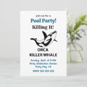 Orka Killer Whale Killing It Pool Party Grappig Kaart (Staand voorkant)