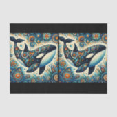 Orka Killer Whale Whimsical Nautische Decoupage Tissuepapier (Voorkant)