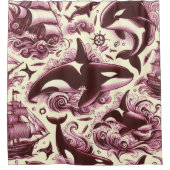  Orka Nautisch Naadloos Douchegordijn (Voorkant)