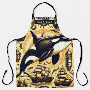  orka nautisch patroon schort