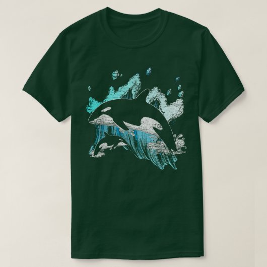 Orka Oceaan Zwemmen Cool Dier Schepsel Orca T-shirt (Design voorkant)