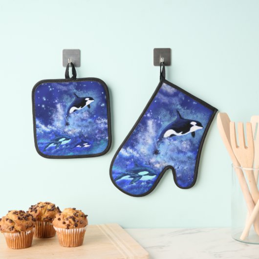 Orka orka's Oven Mitt & Pot Holder Set (Insitu(Ophanging))