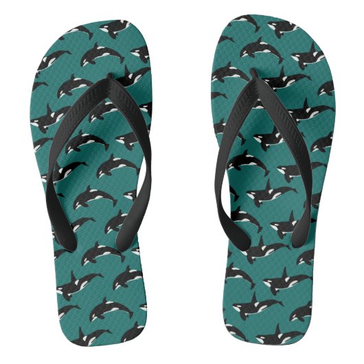 Orka patroon: groen teenslippers (Voetbed)
