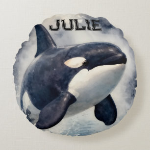 Orka Stormachtige golven, Gepersonaliseerd Rond Kussen