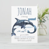 Orka vijfde verjaardag uitnodiging (Staand voorkant)