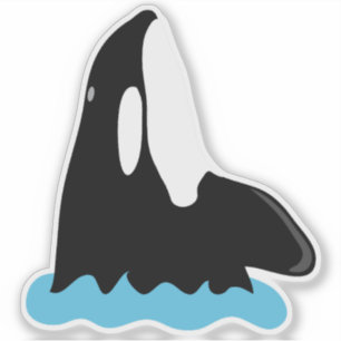 Orka-walvis die uit het water komt sticker
