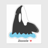 Orka-walvis die uit het water komt sticker (Vel)