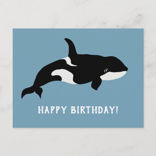 Orka Walvis Illustratie Cetacea Gefeliciteerd Briefkaart (Voorkant)