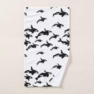 Orka Whale Black and White Ocean Theme Handdoek