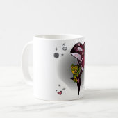 Orka Whale met Teddy Bear in Space Graphic Design Koffiemok (Voorkant links)