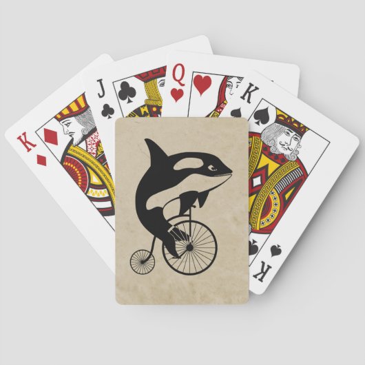 Orka Zwaardwalvis op Oudefiets Pokerkaarten (Achterkant)