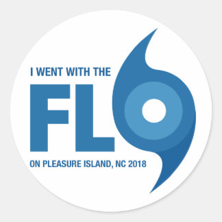 Orkaan Florence Pleasure Island NC Ronde Sticker