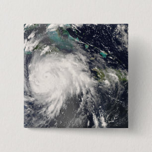 Orkaan Gustav over Jamaica 2 Vierkante Button 5,1 Cm