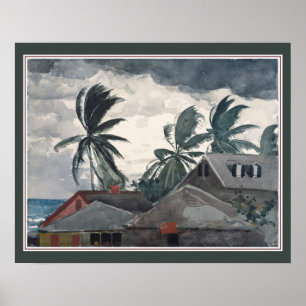 "orkaan" in de Bahama's door Winslow Homer Poster