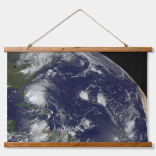 Orkaan Irene trekt door de Bahama's. Hangend Wandkleed