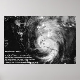 Orkaan Irma Infrarood Satellite Afbeelding Poster
