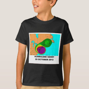 orkaan Sandy, kaart van 29 oktober 2012 T-shirt