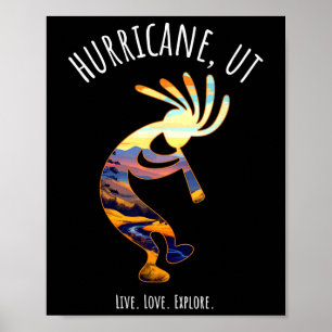 Orkaan Utah USA Dancing Kokopelli Design Poster