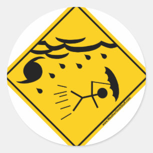 Orkaan Weer Waarschuwing Merchandise en Kleding Ronde Sticker