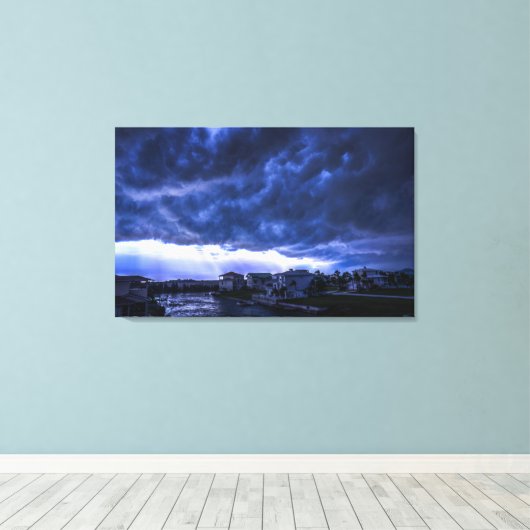 orkaanwolken boven Storm Canvas Afdruk (Insitu (Houten vloer))
