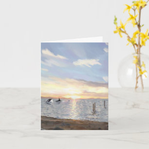 Orka's bij zonsondergang (Blank Inside) Kaart