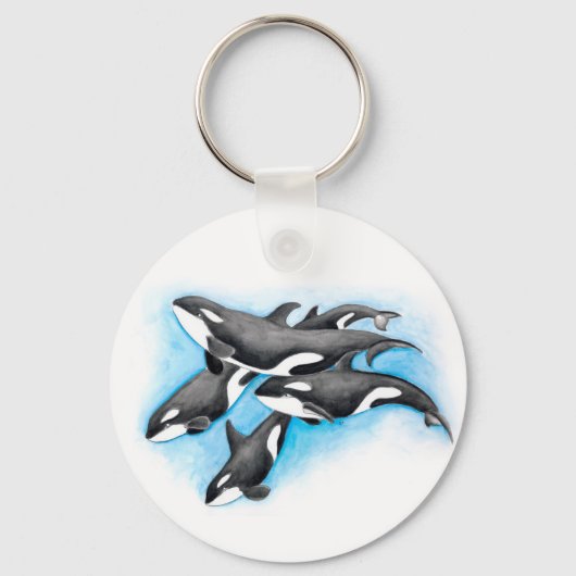 orka's in blauw sleutelhanger (Voorkant)