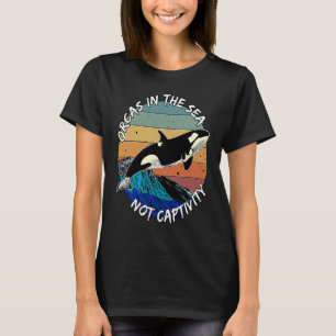 Orka's in de Zee die geen gevangene zijn, moeten F T-shirt