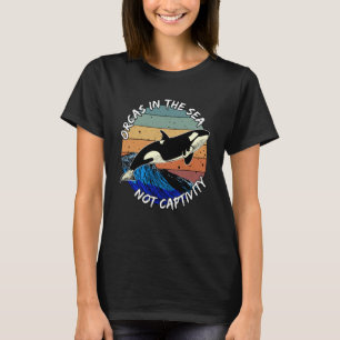 Orka's in de Zee die geen gevangene zijn, moeten F T-shirt