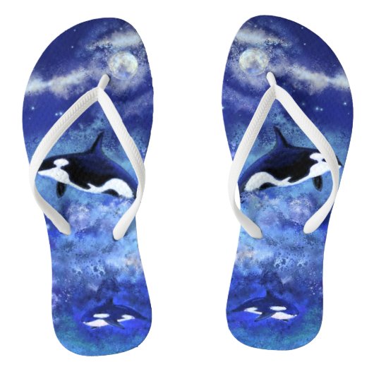 Orka's Teenslippers Blue Full Moon (Voetbed)