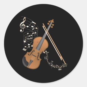 Orkest Vioolspeler Muziekinstrument Viool Ronde Sticker