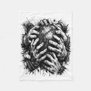 Orkney Dark Art Ink Illustratie – Grijpende handen Fleece Deken