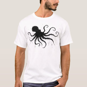 Orkney Donkere Inkt Illustratie – Grijpende Octopu T-shirt