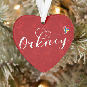 Orkney Flag in Heart, Northern Isles, Scotland Ornament