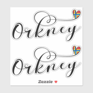 Orkney Flag in Heart, Northern Isles, Scotland Sticker
