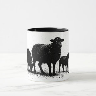 Orkney Schapen — Inkt Silhouet Kudde Mok