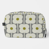 Orla Kiely Abacus Flower Lined Eyelet Wit, Grijs Toilettasje (Voorkant)