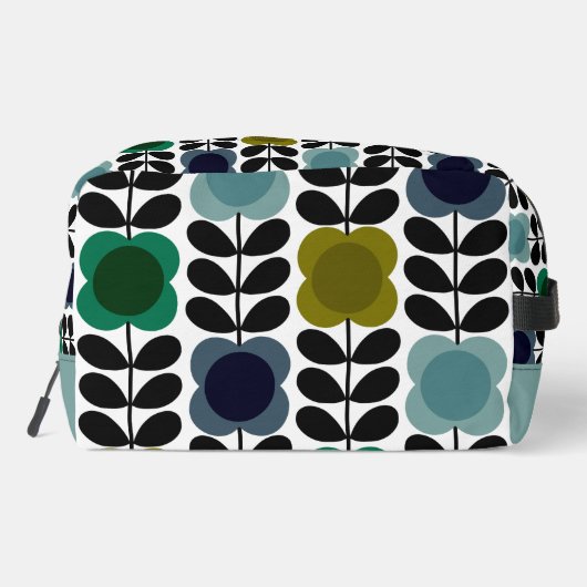 Orla Kiely Spot Bloemen Stem, Blauw Groen Toilettasje (Achterkant)