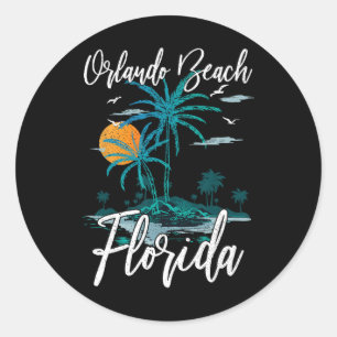 Orlando Beach Florida Familie Vakantie Palm Tree S Ronde Sticker