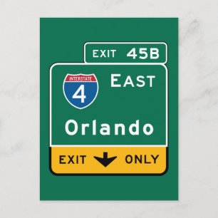 Orlando, FL Road Sign Briefkaart