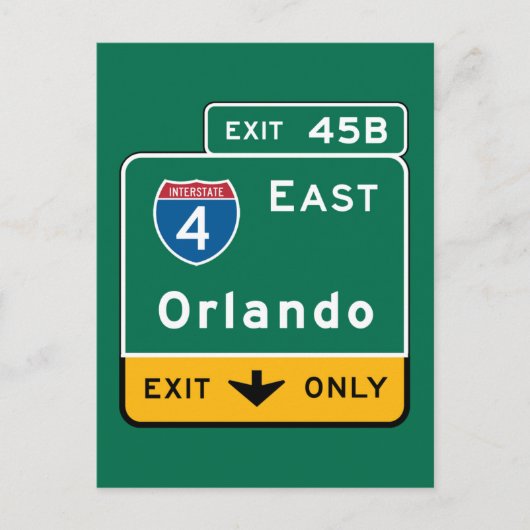 Orlando, FL Road Sign Briefkaart (Voorkant)