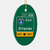 Orlando, FL Road Sign Keramisch Ornament (Rechts)