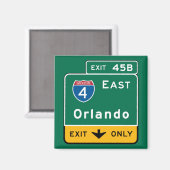 Orlando, FL Road Sign Magneet (Voorkant / Achterkant)