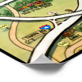 Orlando Florida Cartoon Map Poster (Hoek)