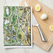 Orlando Florida Cartoon Map Theedoek (Quarter Fold)