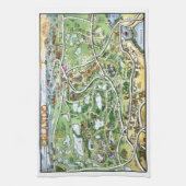 Orlando Florida Cartoon Map Theedoek (Verticaal)