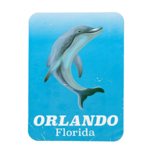 Orlando florida dolfijn vintage reisposter magneet