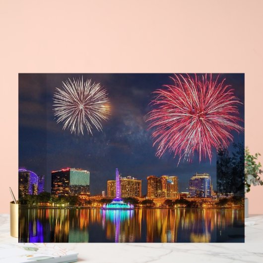 Orlando Florida Lake Eola Fireworks & Fontaine (Mariage)
